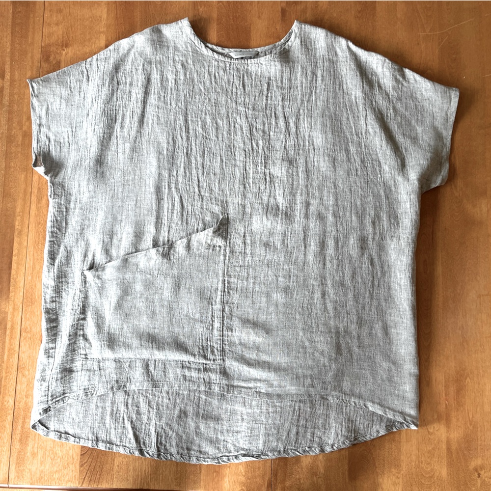 Elizabeth Suzann Harper Tunic in Linen Gauze, Short Sleeves